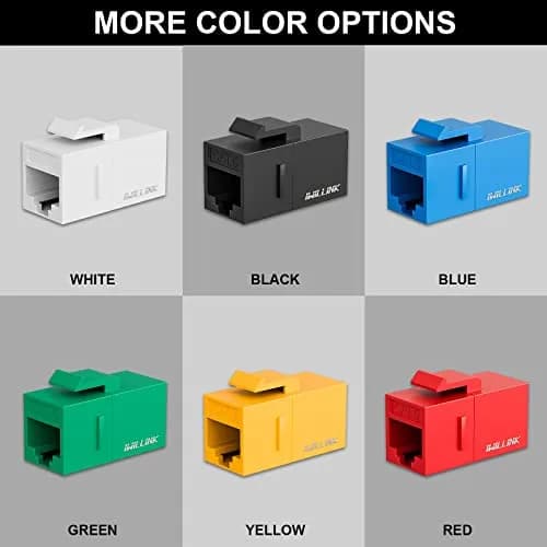 iwillink Cat6 Keystone Coupler 5-Pack Yellow | Connects Two Ethernet Cables for 10Gbps Speeds thumbnail 6