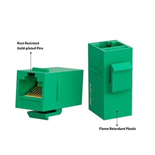 iwillink RJ45 Cat6 Keystone Coupler, 10-Pack, Green | Reliable Ethernet Connection for Home & Office thumbnail 7