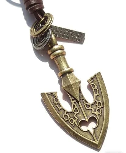 MYAROMA FINDINGS JoJo Adventure Arrow Head Keychain Antique Bronze Styling Leather Keychains thumbnail 1
