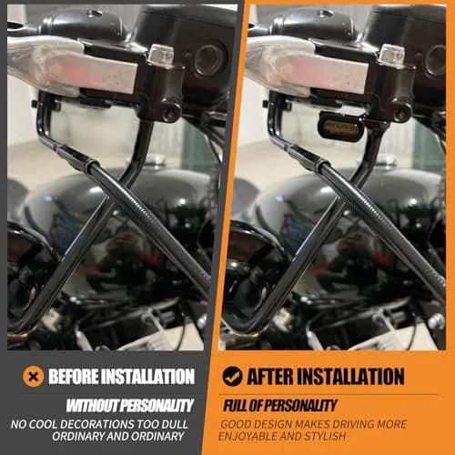 HCmotorku LED Turn Signal Running Lights for Harley Sportster 2004-2022, Chrome Housing Smoked Lens | Dual-Function Amber Indicator Lights thumbnail 6