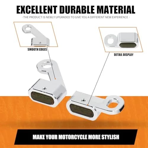 HCmotorku LED Turn Signal Running Lights for Harley Sportster 2004-2022, Chrome Housing Smoked Lens | Dual-Function Amber Indicator Lights thumbnail 7