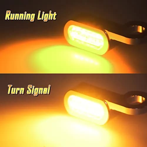 HCmotorku LED Turn Signal Running Lights for Harley Sportster 2004-2022, Chrome Housing Smoked Lens | Dual-Function Amber Indicator Lights thumbnail 3