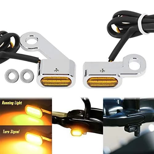 HCmotorku LED Turn Signal Running Light Front Indicators Blinker Lights for Harley Sportster 2004-2022 (Chrome Housing Amber Lens, 2-Pack) thumbnail 2