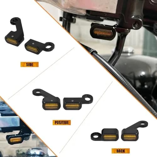 HCmotorku LED Turn Signal Light Running Light Front Indicators Blinker Lights Mini for Harley Sportster 2004-2022 (Black Housing Amber Lens) thumbnail 4