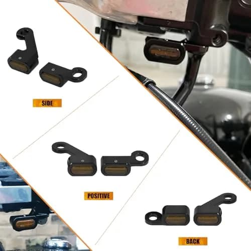 HCmotorku LED Turn Signal Running Lights for Harley Sportster 2004-2022, Front Indicators Blinker Lights with Smoked Lens (2-Pack, Black Housing) thumbnail 4