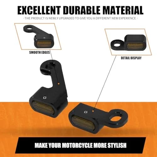 HCmotorku LED Turn Signal Running Lights for Harley Sportster 2004-2022, Front Indicators Blinker Lights with Smoked Lens (2-Pack, Black Housing) thumbnail 7