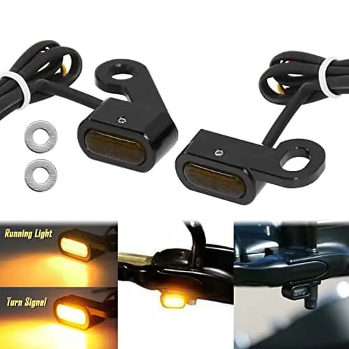 HCmotorku LED Turn Signal Running Lights for Harley Sportster 2004-2022, Front Indicators Blinker Lights with Smoked Lens (2-Pack, Black Housing) thumbnail 2