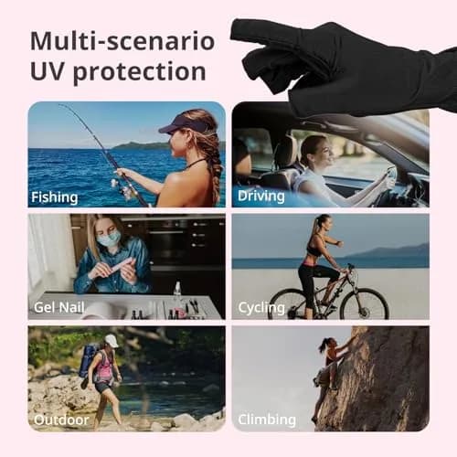 AIRSEE UPF50+ UV Protection Gloves for Nail Lamp, Fingerless, Black | Blocks 99% UV Rays thumbnail 6