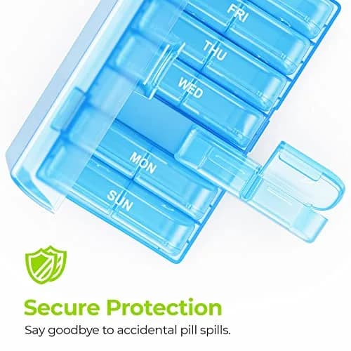 AUVON Weekly Pill Organizer 2 Times a Day, 14 Compartments | FDA Approved, BPA-Free, Portable for Travel thumbnail 4