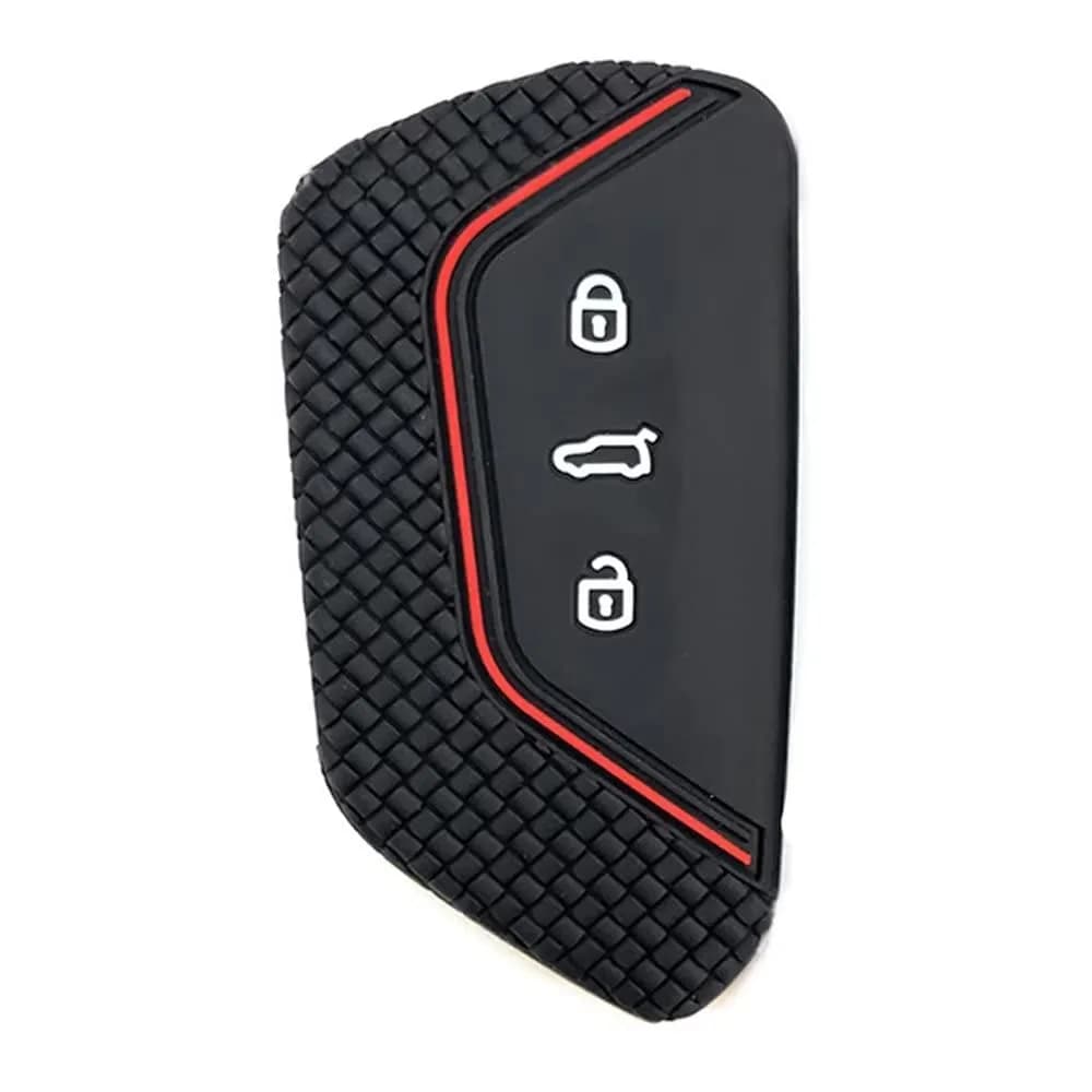 Berfea Silicone Key Fob Cover for VW Volkswagen MK8 Golf 8 GTI Skoda Octavia 3 Button Car Key | Transparent