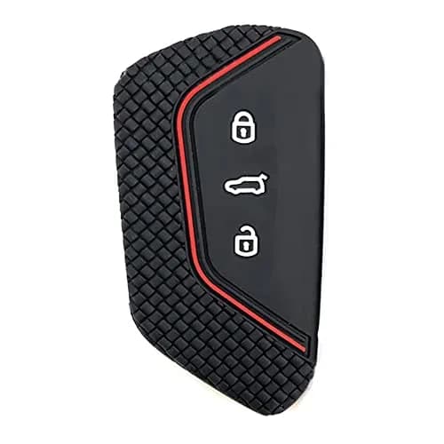 Berfea Silicone Key Fob Cover for VW Volkswagen MK8 Golf 8 GTI Skoda Octavia 3 Button Car Key | Transparent thumbnail 1