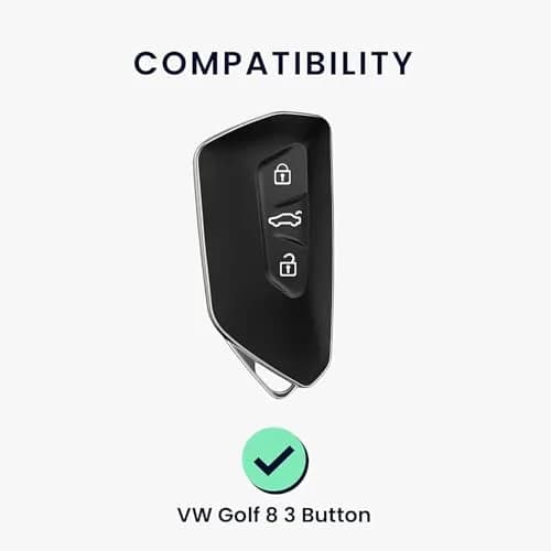 Berfea Silicone Key Fob Cover for VW Volkswagen MK8 Golf 8 GTI Skoda Octavia 3 Button Car Key | Transparent thumbnail 6