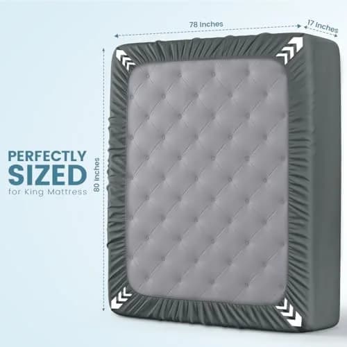 Utopia Bedding King Size Waterproof Mattress Protector 17" Deep Pocket | Breathable Terry Top Fitted Sheet Style thumbnail 4