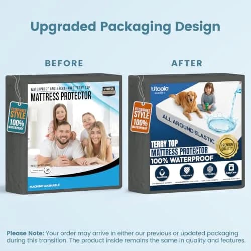 Utopia Bedding King Size Waterproof Mattress Protector 17" Deep Pocket | Breathable Terry Top Fitted Sheet Style thumbnail 5