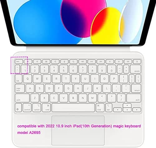 UHamn Ultra Thin Clear Keyboard Cover Skin Compatible with 2022 Apple iPad 10.9 inch & 2024 iPad Pro 11 inch | Waterproof & Washable thumbnail 2