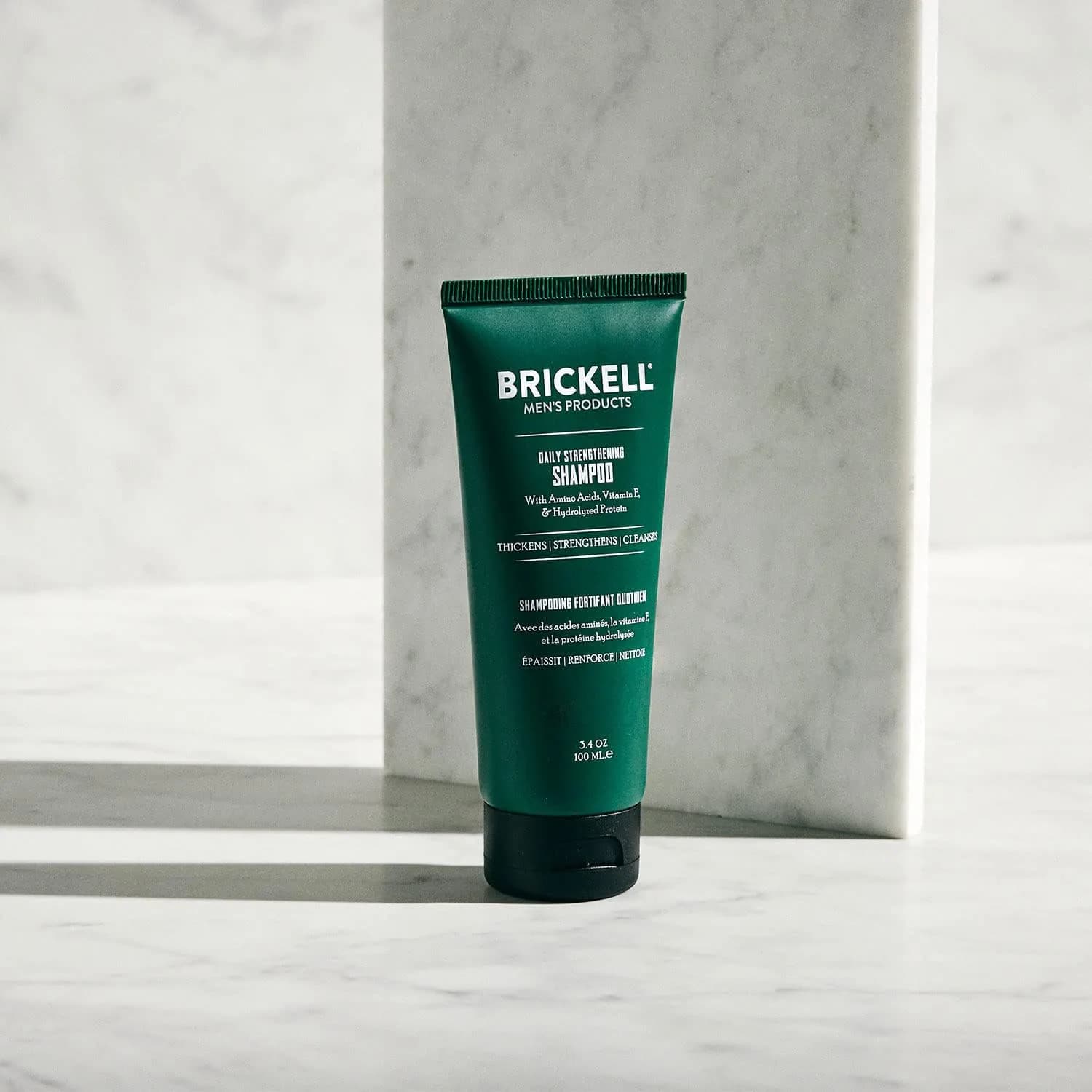 Brickell Men's Products Daily Strengthening Shampoo for Men, Mint & Tea Tree Oil 100ml (3.4oz) | Soothes Dry, Itchy Scalp - view 2