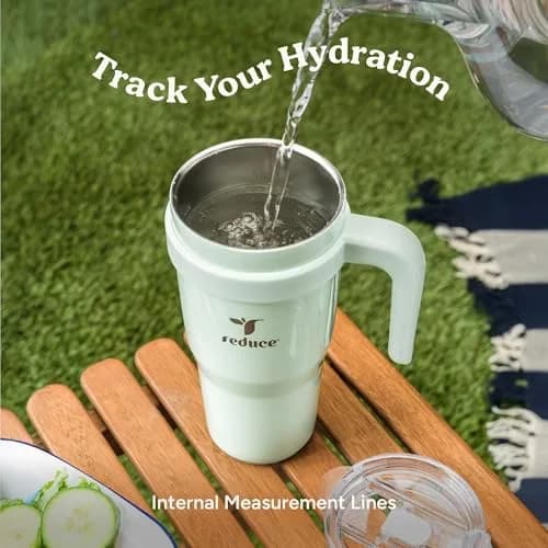 REDUCE 24 oz Stainless Steel Tumbler with Handle - 710ml (24 fl oz) | Keeps Drinks Cold 24 Hrs thumbnail 6