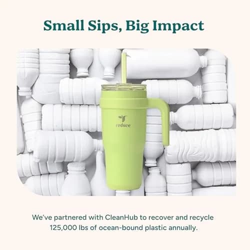 REDUCE 24 oz Stainless Steel Tumbler with Handle - 710ml (24 fl oz) | Keeps Drinks Cold 24 Hrs thumbnail 8