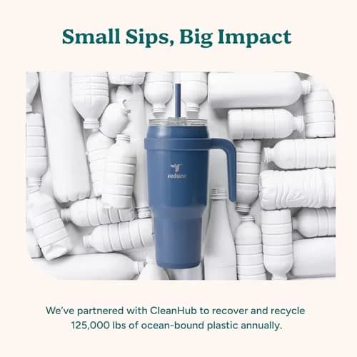 REDUCE 40 oz Stainless Steel Tumbler with Handle | Insulated Travel Mug for Hot & Cold Drinks thumbnail 8