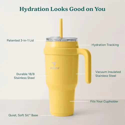 REDUCE 40 oz Stainless Steel Tumbler with Handle - 1183ml (40 fl oz) | Keeps Drinks Cold 24 Hrs thumbnail 4