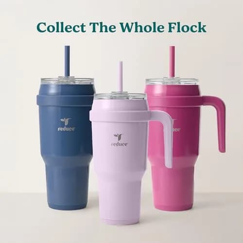 REDUCE 40 oz Stainless Steel Tumbler with Handle - 1183ml (40 fl oz) | Keeps Drinks Cold 24 Hrs thumbnail 7