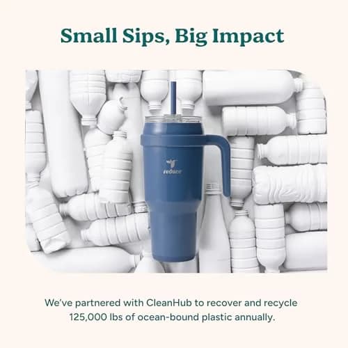 REDUCE 40 oz Stainless Steel Tumbler with Handle - 1183ml (40 fl oz) | Keeps Drinks Cold 24 Hrs thumbnail 8