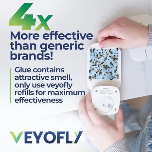 VEYOFLY Plug-in UV Gnat Trap with 2 Refills | Catches Fruit Flies, Mosquitoes & Moths Indoors thumbnail 4