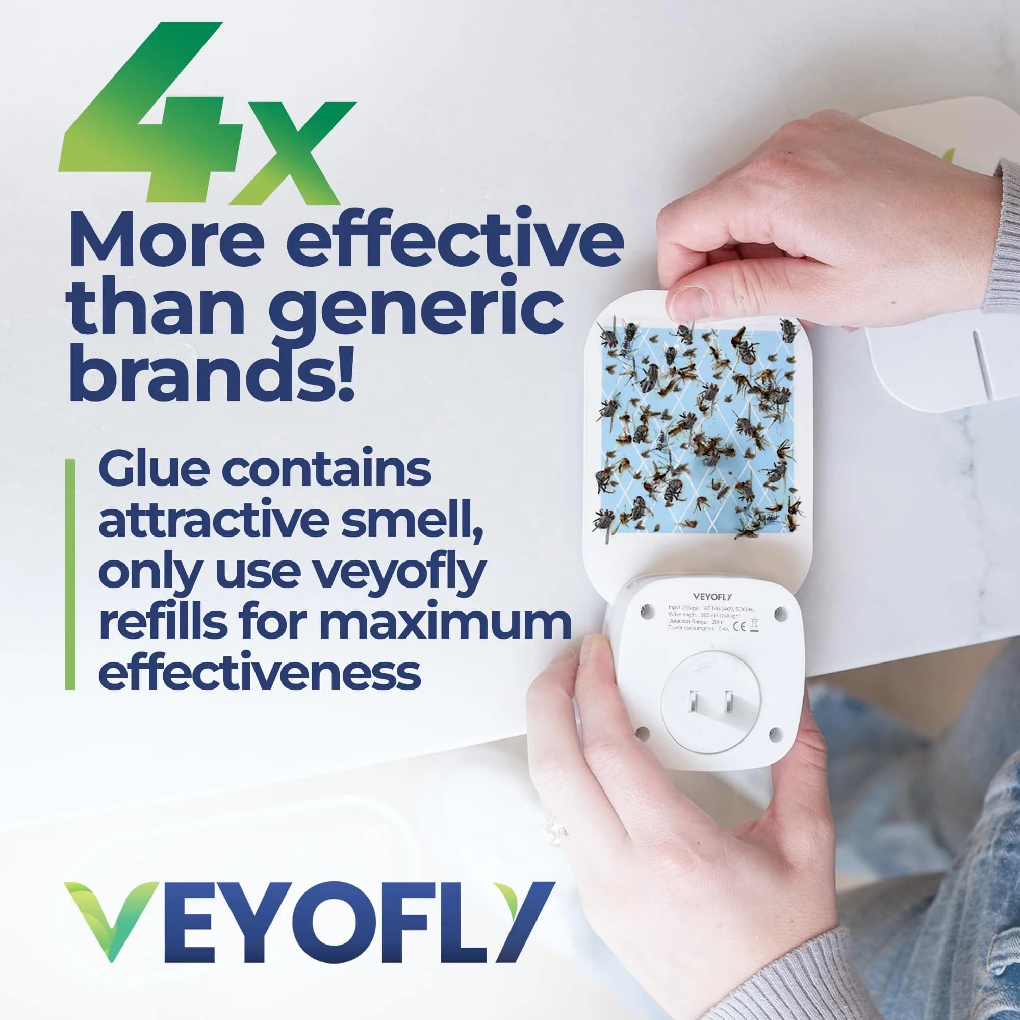 VEYOFLY Fruit Fly & Gnat Trap - 2 Devices + 2 Refills | Plug-in Indoor Insect Catcher - view 4
