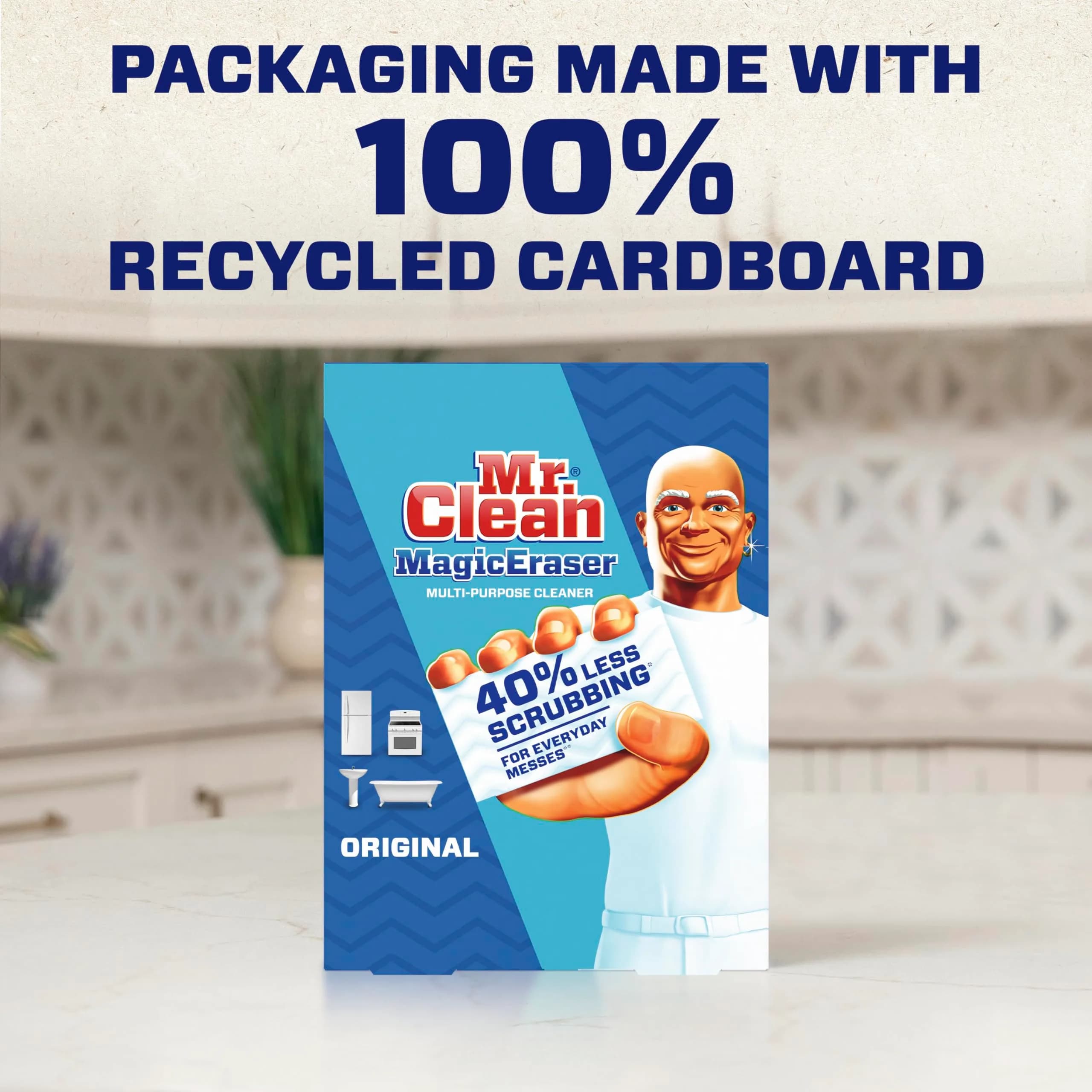Mr. Clean Magic Eraser Original Cleaning Pads with Durafoam, White, 6 Count | Melamine Sponge for Indian Households - view 7