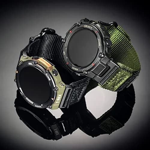 SMITHA Nylon Watch Band Compatible with Amazfit T-Rex Series | Heavy Duty Adventure Strap (44mm/48mm) thumbnail 2