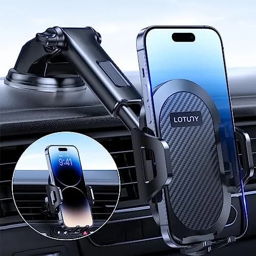 LOTUNY Universal Phone Mount for Car | Reliable Suction & Adjustable View (100-120 chars) thumbnail 1