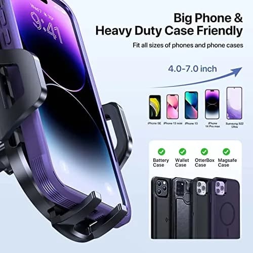 LOTUNY Universal Phone Mount for Car | Reliable Suction & Adjustable View (100-120 chars) thumbnail 5
