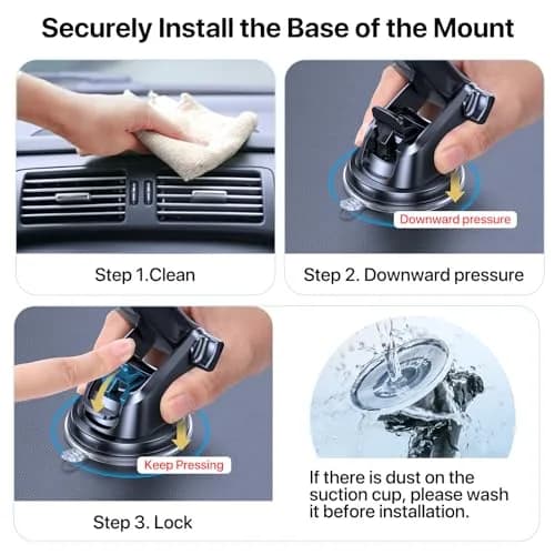 LOTUNY Universal Phone Mount for Car | Reliable Suction & Adjustable View (100-120 chars) thumbnail 2