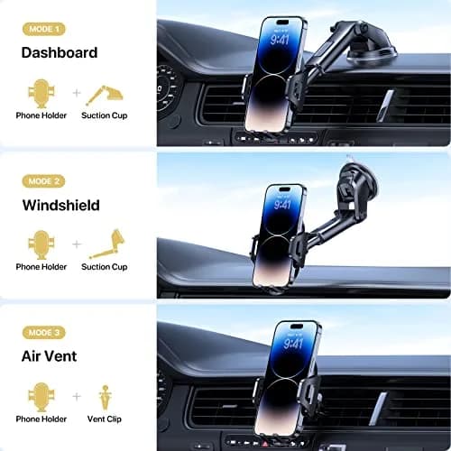 LOTUNY Universal Phone Mount for Car | Reliable Suction & Adjustable View (100-120 chars) thumbnail 3