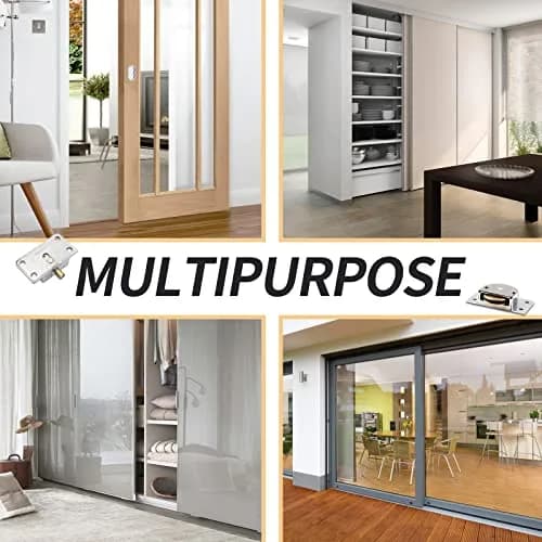 BokWin Silver Sliding Door Pulley Set (2 Pairs, 58mm x 31mm) | Heavy Duty Zinc Alloy Rollers for Barn, Cabinet Doors thumbnail 7