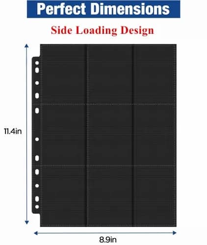 superaimi 900 Pocket Trading Card Pages | Double-Sided Binder Sheets for Standard Size Cards, Waterproof & Dustproof (50 pages) thumbnail 5