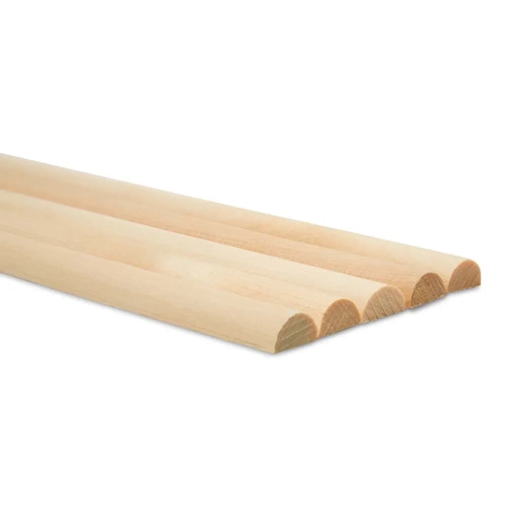 Woodpeckers Split Wood Dowel Rods 12 Inch 1/2 Inch | Pre-Split Hardwood for DIY & Feature Walls