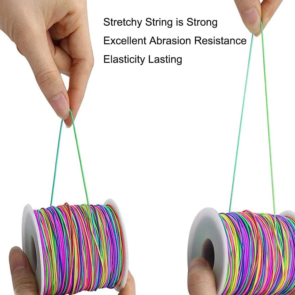 LUSTEMBER Rainbow Elastic Beading Cord 1mm, 330 Feet (100m) | Sturdy & Flexible for Jewelry Making - view 5
