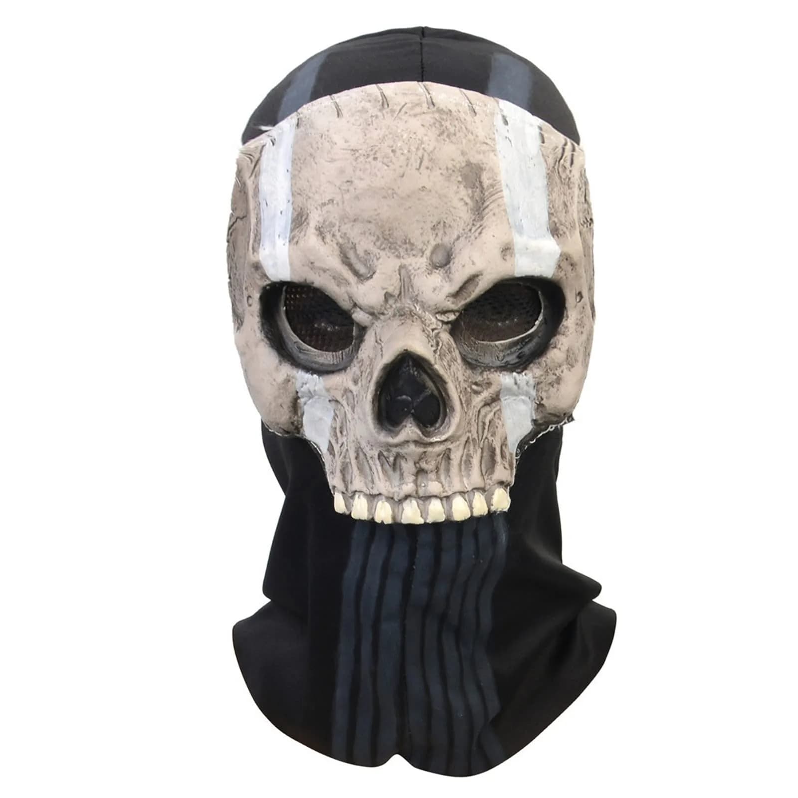 Masfrida Ghost Skull Full Face Mask | Unisex, Polyester, Latex, One Size — Mask-D / One Size