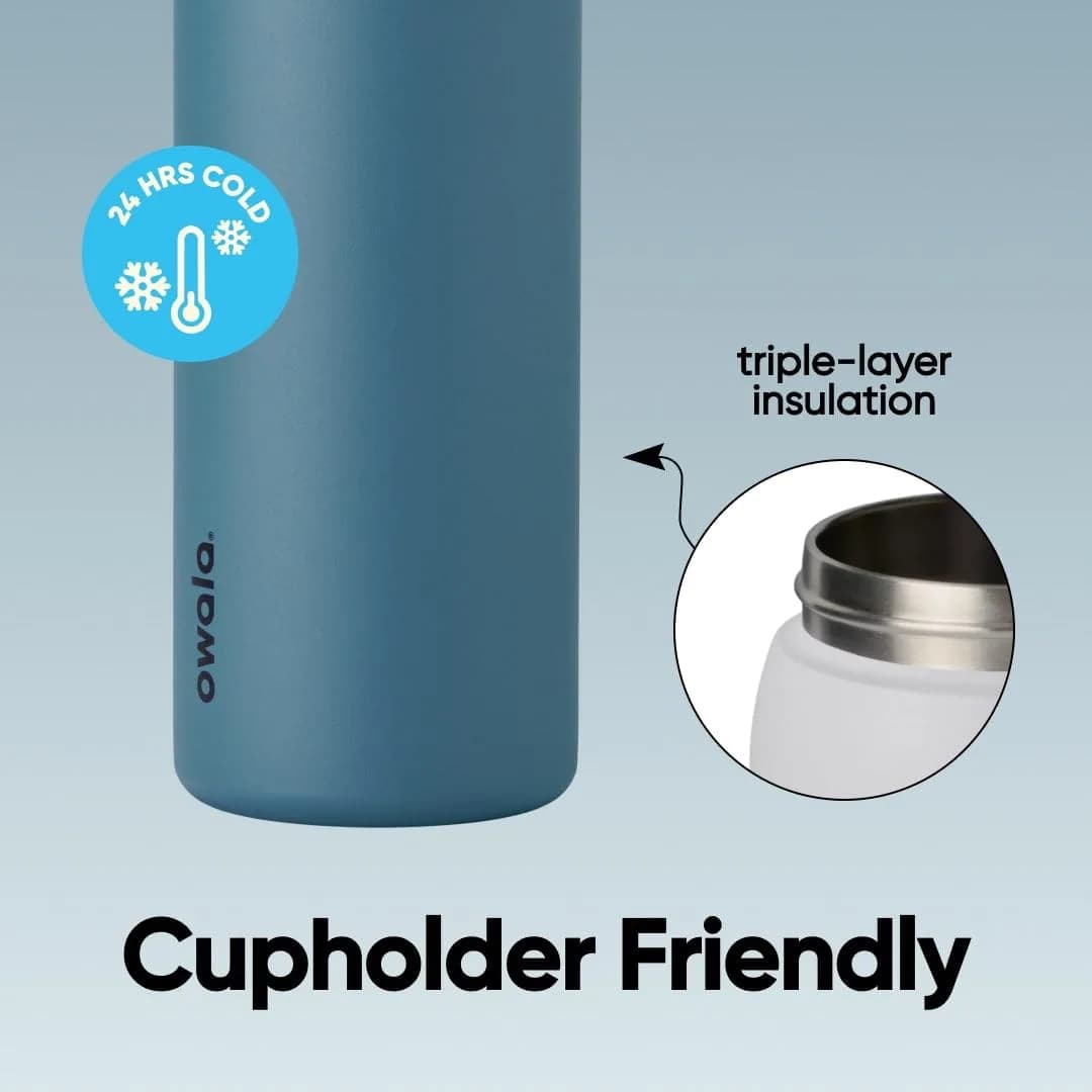 Owala FreeSip Stainless Steel Water Bottle 40 oz Denim | Insulated, Locking Lid, Built-in Straw - view 4