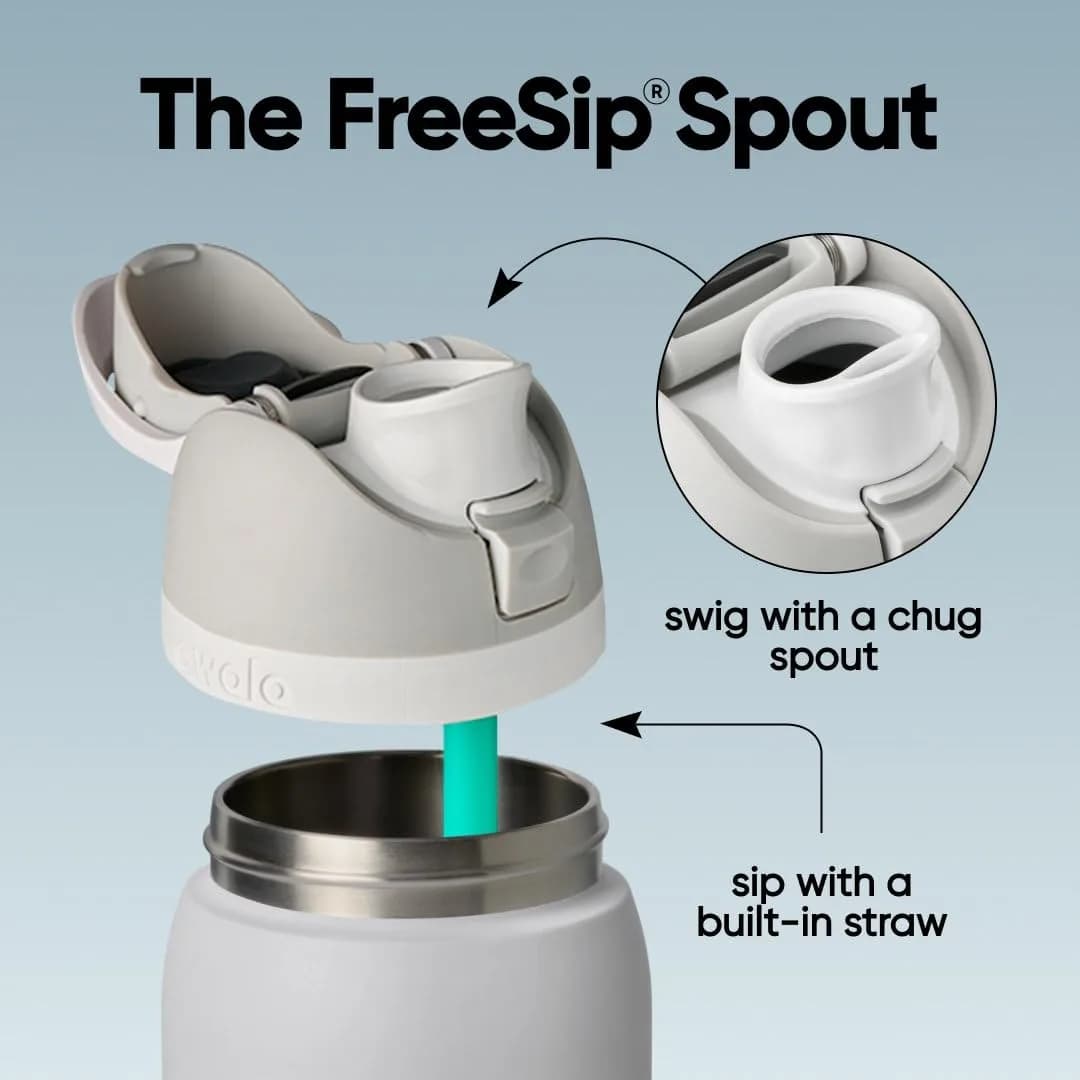 Owala FreeSip Stainless Steel Water Bottle 40 oz Denim | Insulated, Locking Lid, Built-in Straw - view 2