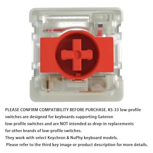 GATERON KS-33 RGB Low Profile 2.0 Keyboard Switches (Red, 35 Count) thumbnail 2