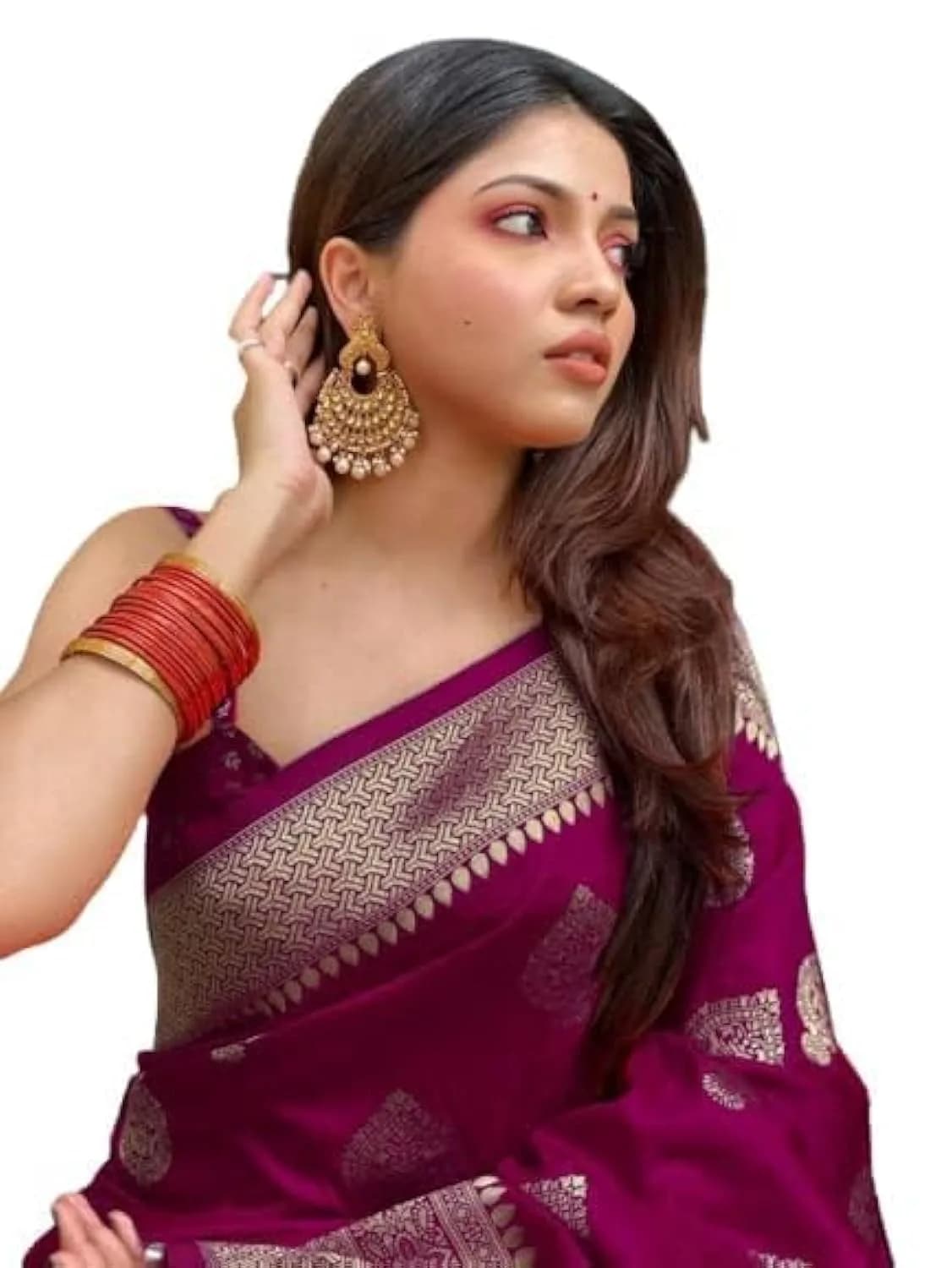 Avantika Fashion Kanjivaram Soft Pure Silk Banarasi Saree With Blouse Piece, Brown, 5.3m Length | Authentic Indian Weave - main product image