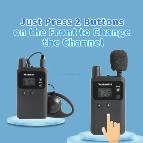 AGJ Wireless Tour Guide System, 1 Transmitter 15 Receivers, UHF 902-928 MHz | Long Range, Rechargeable, Easy Operation thumbnail 6