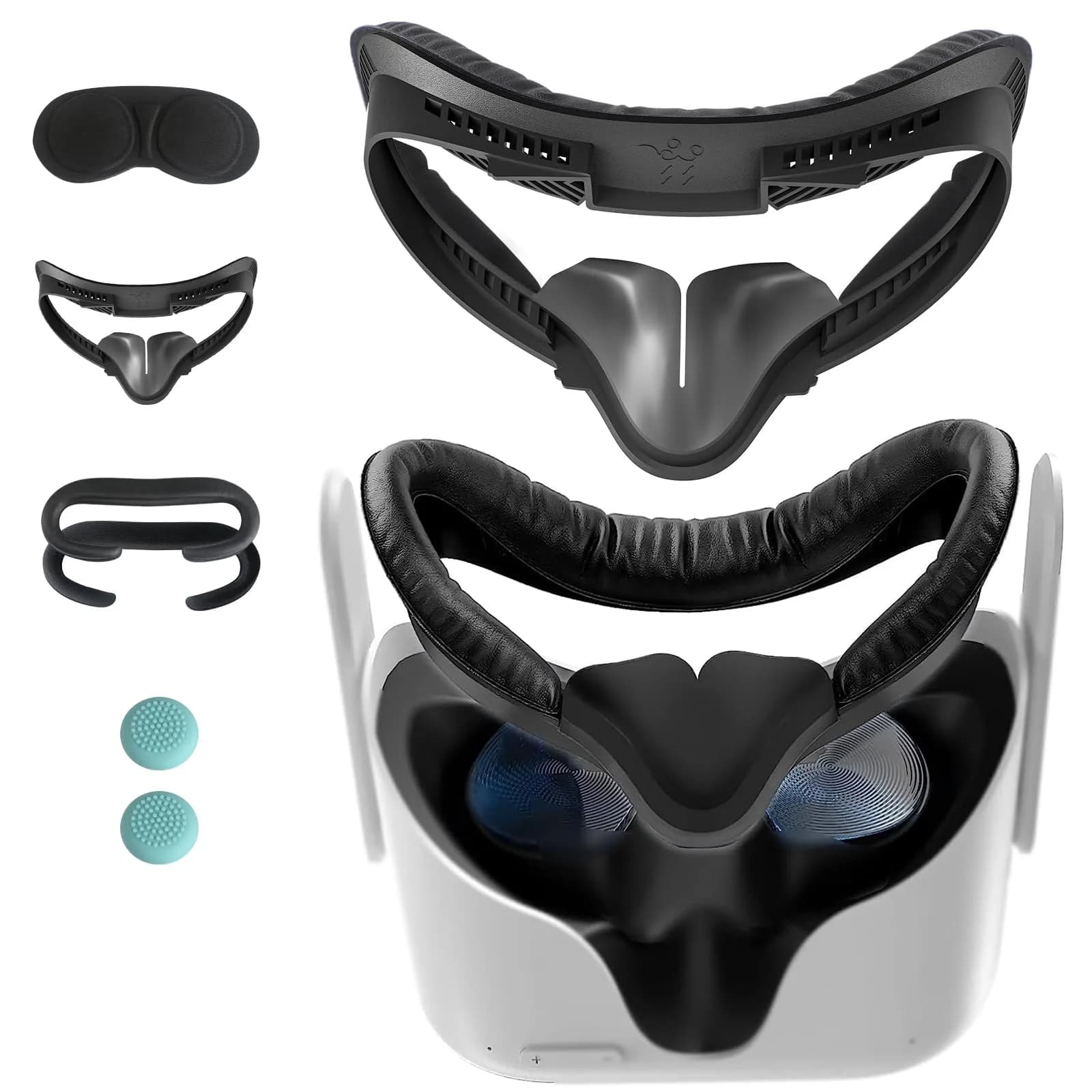 Hanpusen 6-in-1 VR Face Pad Set for Oculus Quest 2 | 1832 x 1920 Resolution, 90Hz Refresh Rate