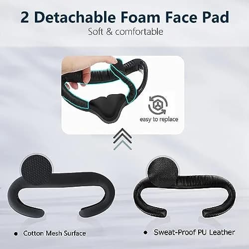 Hanpusen 6-in-1 VR Face Pad Set for Oculus Quest 2 | 1832 x 1920 Resolution, 90Hz Refresh Rate thumbnail 6