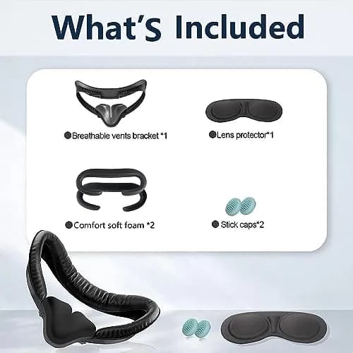 Hanpusen 6-in-1 VR Face Pad Set for Oculus Quest 2 | 1832 x 1920 Resolution, 90Hz Refresh Rate thumbnail 2