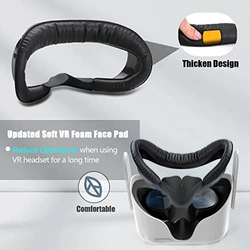 Hanpusen 6-in-1 VR Face Pad Set for Oculus Quest 2 | 1832 x 1920 Resolution, 90Hz Refresh Rate thumbnail 3