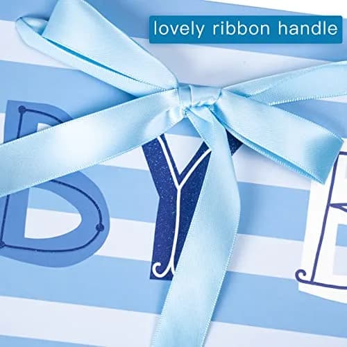 Loveinside Baby Boy Gift Bag with Tissue Paper and Greeting Card | Blue Animal Design, 16" x 6" x 12" thumbnail 4