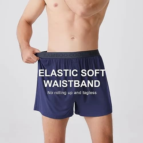 BAMBOO COOL Men's Boxer Shorts Medium | Soft Breathable Loose Underwear for Daily Comfort thumbnail 3